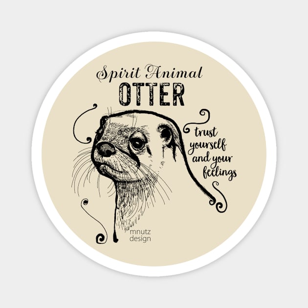 Spirit animal - Otter black Magnet by mnutz